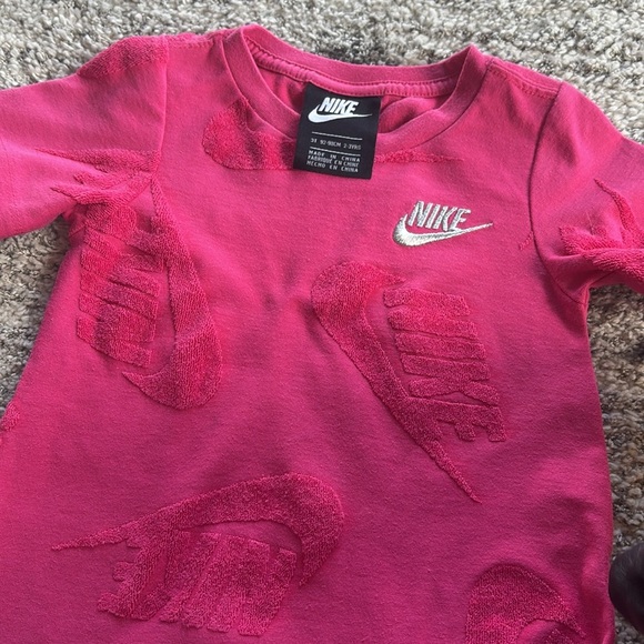 PINK NIKE SHORT SLEEVE TERRY CLOTH DRESS - Picture 3 of 7